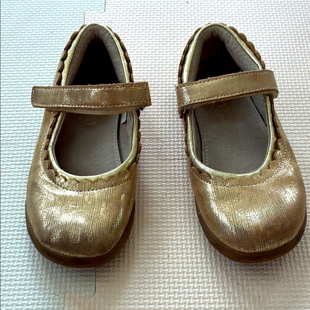 Girls See Kai Run Metallic Gold Mary Jane Kids Shoes